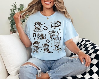 Camiseta fofa de gato do oeste