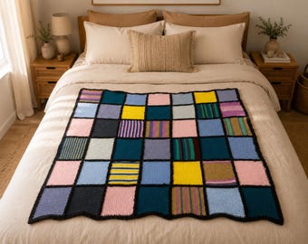 Retro look crochet blanket | baby blanket | throw rug | handmade | boho