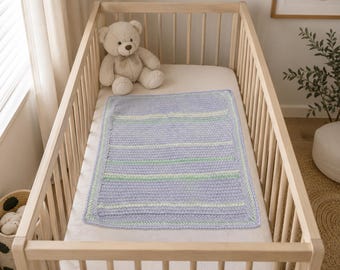Knit Crochet blanket | baby blanket | throw rug | handmade | boho