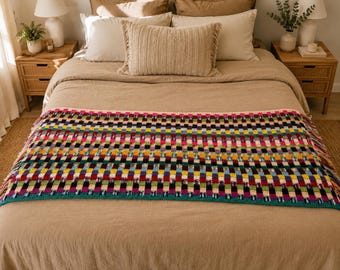 Retro look crochet blanket | baby blanket | throw rug | handmade | boho