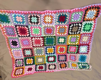 Beautiful Crochet blanket | baby blanket | throw rug | handmade | boho granny squares
