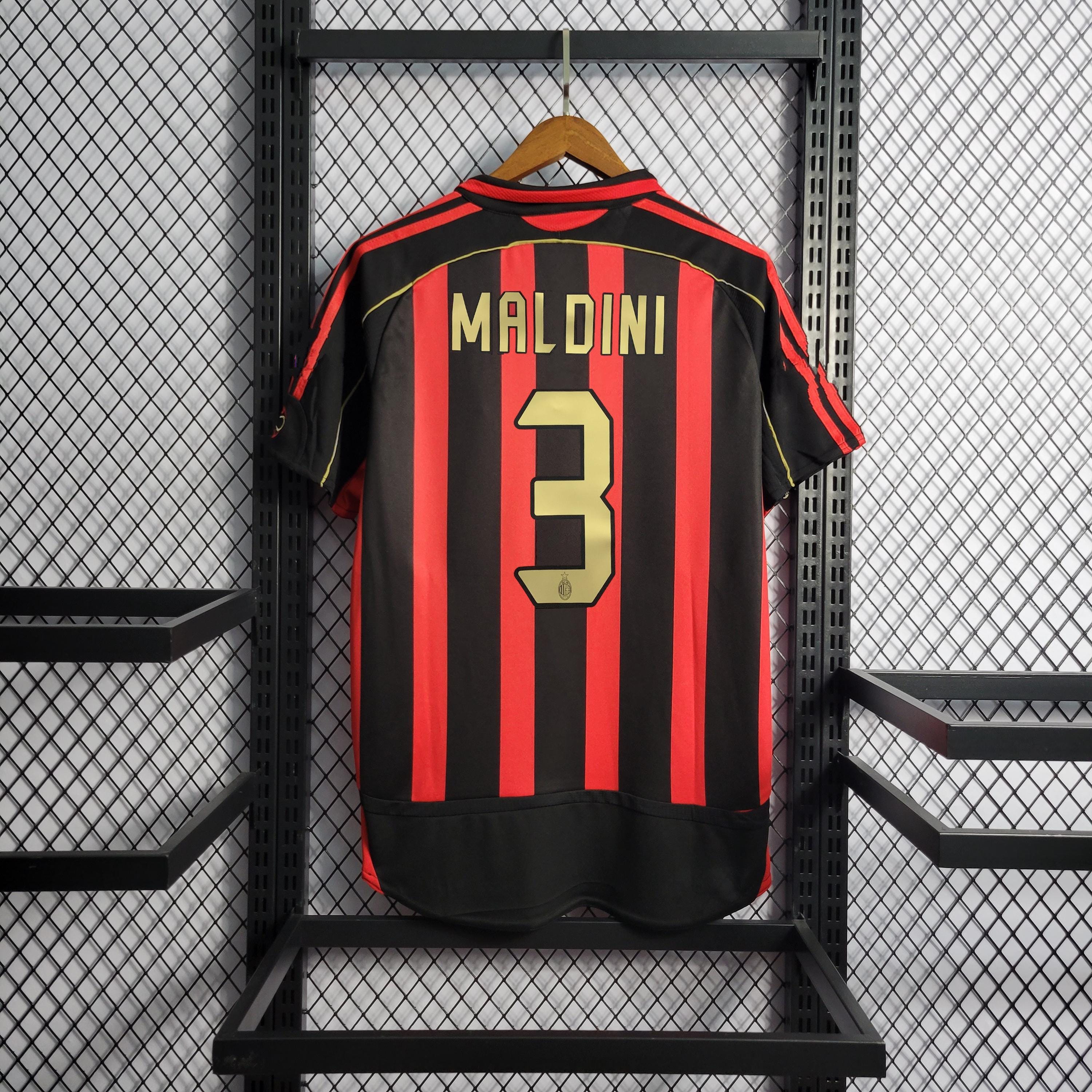【希少レア】00s AC Milan Soccer Shirt Maldini 2000-02 AC Milan Home Shirt Maldini #3 - 6/10 - (L)