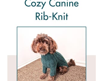 Modello di maglia per cani. Maglione a coste per cani. Scarica il PDF