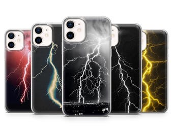 Lightning Phone Case Thunder Storm Cover for iPhone 16E, Pro, 15, 14, 13, 12, Samsung S25, S23FE, S24FE, A16, Pixel 9Pro, 8A