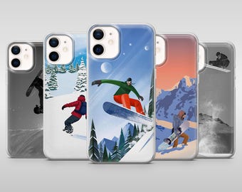 スノーボーダー iPhone 11-17 ケース：Max、Pro、Slim モデル、光沢