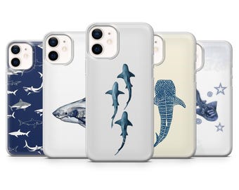 Shark Phone Case Sea Life Ocean Cover for iPhone 17Pro, 16, 15, 14, 13, 12, Samsung S25, S24, S23Fe, S22, A16, A26, A56, Pixel 10, 9Pro