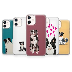 Border Collie Mobilskal Söt Hund Husdjursfodral för iPhone 18Pro, 17 16, 15, 14, 13, Samsung S26, S25, S24, S23, A16, A26, A56, Pixel 11, 10