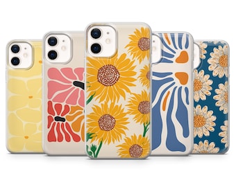 Sunflower Phone Case Flower Floral Cover for iPhone 17Pro, 16, 15, 14, 13, 12, Samsung S25, S24, S23Fe, S22, A16, A26, A56, Pixel 10, 9Pro