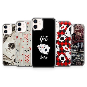 Custodia per telefono Poker Cards Ace Cover per iPhone 16E, Pro, 15, 14, 13, 12, Samsung S25, S23FE, S24FE, A16, Pixel 9Pro, 8A