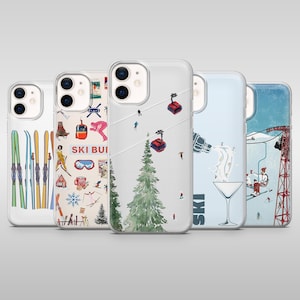 Capa de esqui para iPhone 17Pro, 16, 15, 14, 13, 12, Samsung S25, S24, S23Fe, S22, A16, A26, A56, Pixel 10, 9Pro