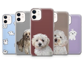 Maltesischer Hund Süße Haustier Abdeckung für iPhone 17Pro, 16, 15, 14, 13, 12, Samsung S25, S24, S23Fe, S22, A16, A26, A56, Pixel 10, 9Pro
