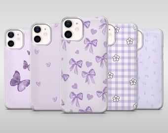 Custodia per telefono viola pastello lilla magenta per iPhone 17Pro, 16, 15, 14, 13, 12 Samsung S25, S24, S23Fe, S22, A16, A26, A56, Pixel 10, 9Pro