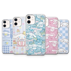 Funda para teléfono Cinnamorol con diseño de animales kawaii para iPhone 16E, Pro, 15, 14, 13, 12, Samsung S25, S23FE, S24FE, A16, Pixel 9Pro, 8A