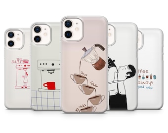 Coffee Phone Case Espresso Coffee Lover Cover for iPhone 17Pro, 16, 15, 14, 13, 12, Samsung S25, S24, S23Fe, S22, A16 A26 A56 Pixel 10 9Pro