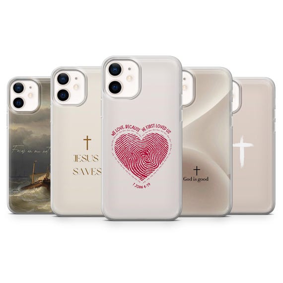 God Phone Case Bible verse Jesus Cover for iPhone 17Pro, 16, 15, 14, 13, 12, Samsung S25, S24, S23Fe, S22, A16, A26, A56, Pixel 10, 9Pro