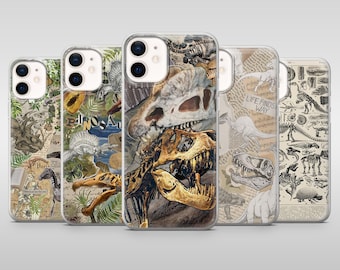 Funda de dinosaurio Fossil Trex para iPhone 17Pro, 16, 15, 14, 13 y 12, Samsung S25, S24, S23Fe, S22, A16, A26, A56, Pixel 10 y 9Pro