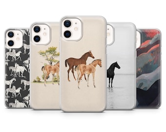 Horse Phone Case Animal Horse Girl Cover for iPhone 17Pro, 16, 15, 14, 13, 12, Samsung S25, S24, S23Fe, S22, A16, A26, A56, Pixel 10, 9Pro