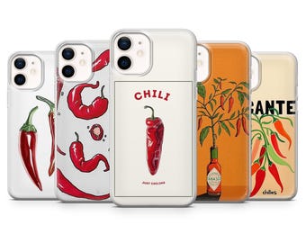 Chili Phone Case Chili Pepper Pepper Cover for iPhone 16E, Pro, 15, 14, 13, 12, Samsung S25, S23FE, S24FE, A16, Pixel 9Pro, 8A
