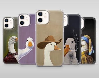 Funny Goose Phone Case Duck Hilarious Cover for iPhone 17Pro 16, 15, 14, 13, 12 Samsung S25, S24, S23Fe, S22, A16, A26, A56, Pixel 10, 9Pro