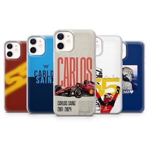 Carlos Sainz Phone Case F1 Formula Cover for iPhone 16E, Pro, 15, 14, 13, 12, Samsung S25, S23FE, S24FE, A16, Pixel 9Pro, 8A