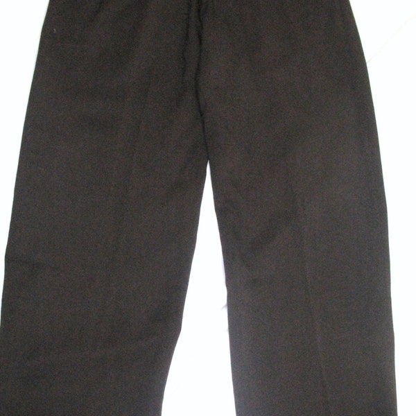 Vintage 1940's ..Brown GABARDINE ~ DROP-LOOP High Waist Pants Slacks Trousers...Unisex..Tailored..Never Worn..Double Pleated Front..5 pocket