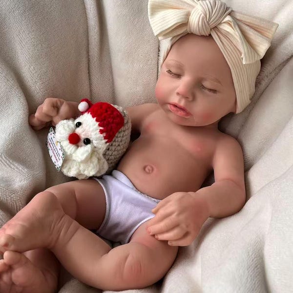Full Body Silicone Dolls, 16inch Reborn Baby Girl with Wet System, Newborn Silicone Doll for Christmas