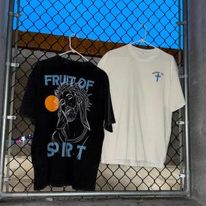 Fruit Of Spirit Christian T-Shirt-Oversized Faith-Based Tee with Galatians 5:22 Design-Unisex Acid-Washed Jesus Apparel