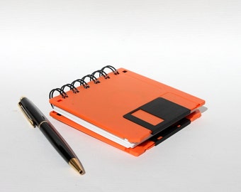 Floppy Disk Notebook - Geek Book - Recycled Computer Diskette - Multi Color