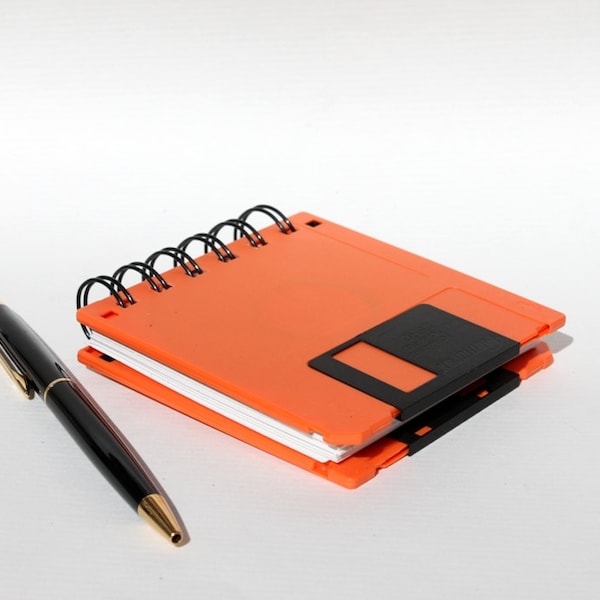 Floppy Disk Notebook - Geek Book - Recycled Computer Diskette - Multi Color