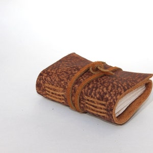 Wee Mini Notebook Handmade Animal Print Leather Stocking Stuffer image 2