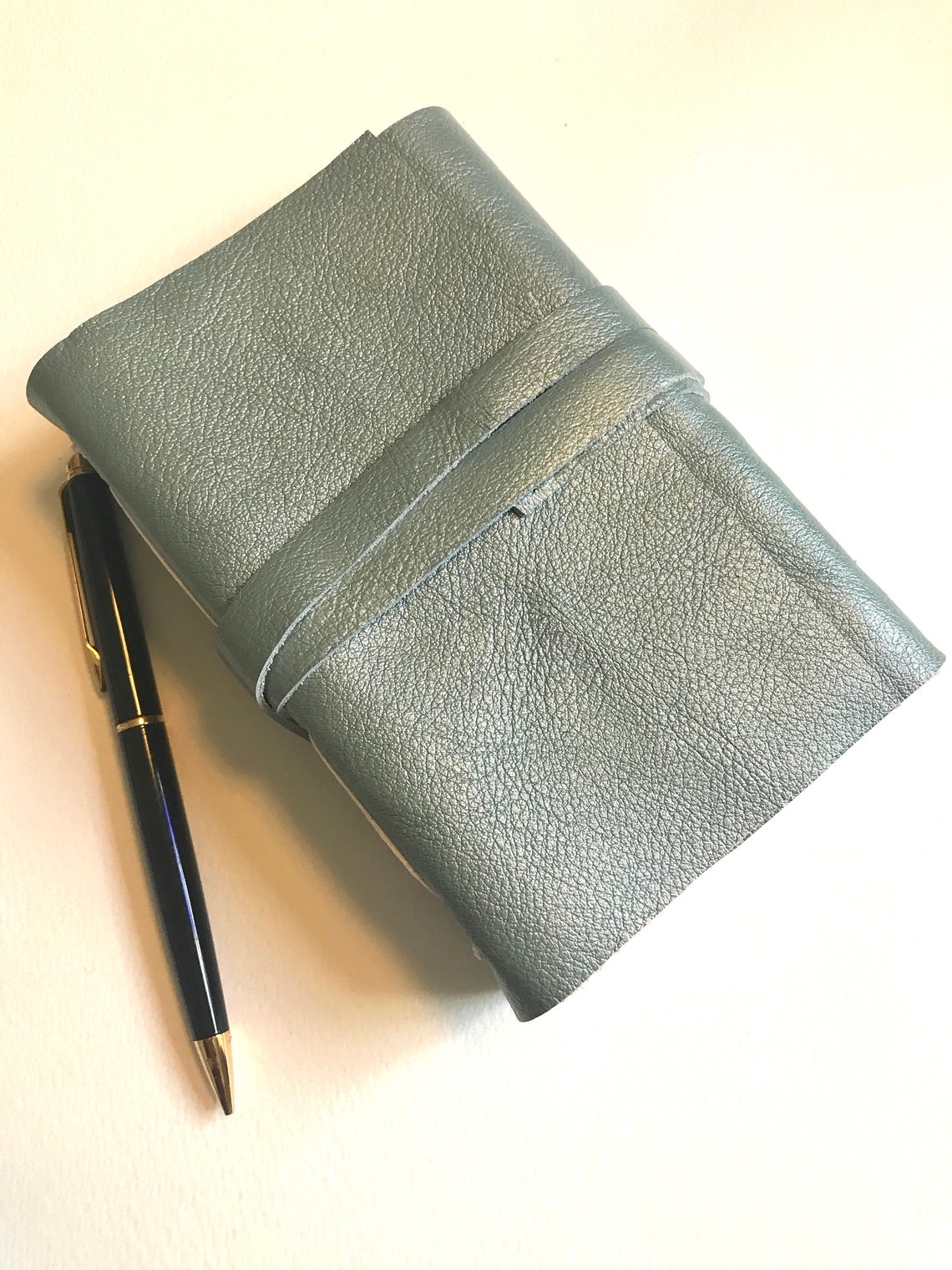 Blue Leather Journal or Sketchbook Handmade Etsy