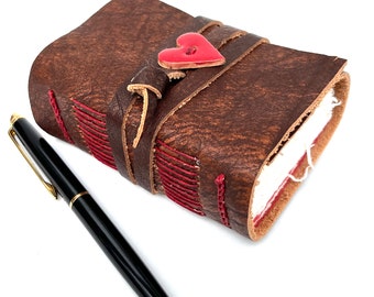 Love Red Heart Notebook Diary Unique Journal Leather Journal