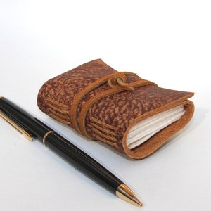 Wee Mini Notebook Handmade Animal Print Leather Stocking Stuffer image 3