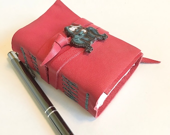 SPECIAL - Frog - Leather Journal or Leather Notebook, Travel Journal, Blank Book