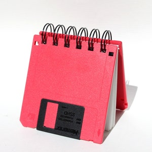 Computer Floppy Disk Notepad Journal Nerd Geek Tech Gift Internet Notepad Recycled Computer Diskette Red Multi Color Red