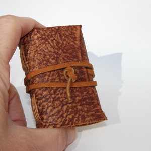 Wee Mini Notebook Handmade Animal Print Leather Stocking Stuffer image 1