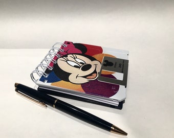 Minnie Mouse Geek Book - Floppy Disk Notebook Nerd Gift Recycled Upcycled Computer Geek Gift -