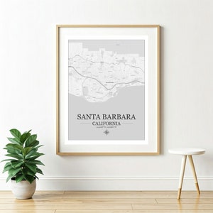 Impression d'art murale carte de Santa Barbara