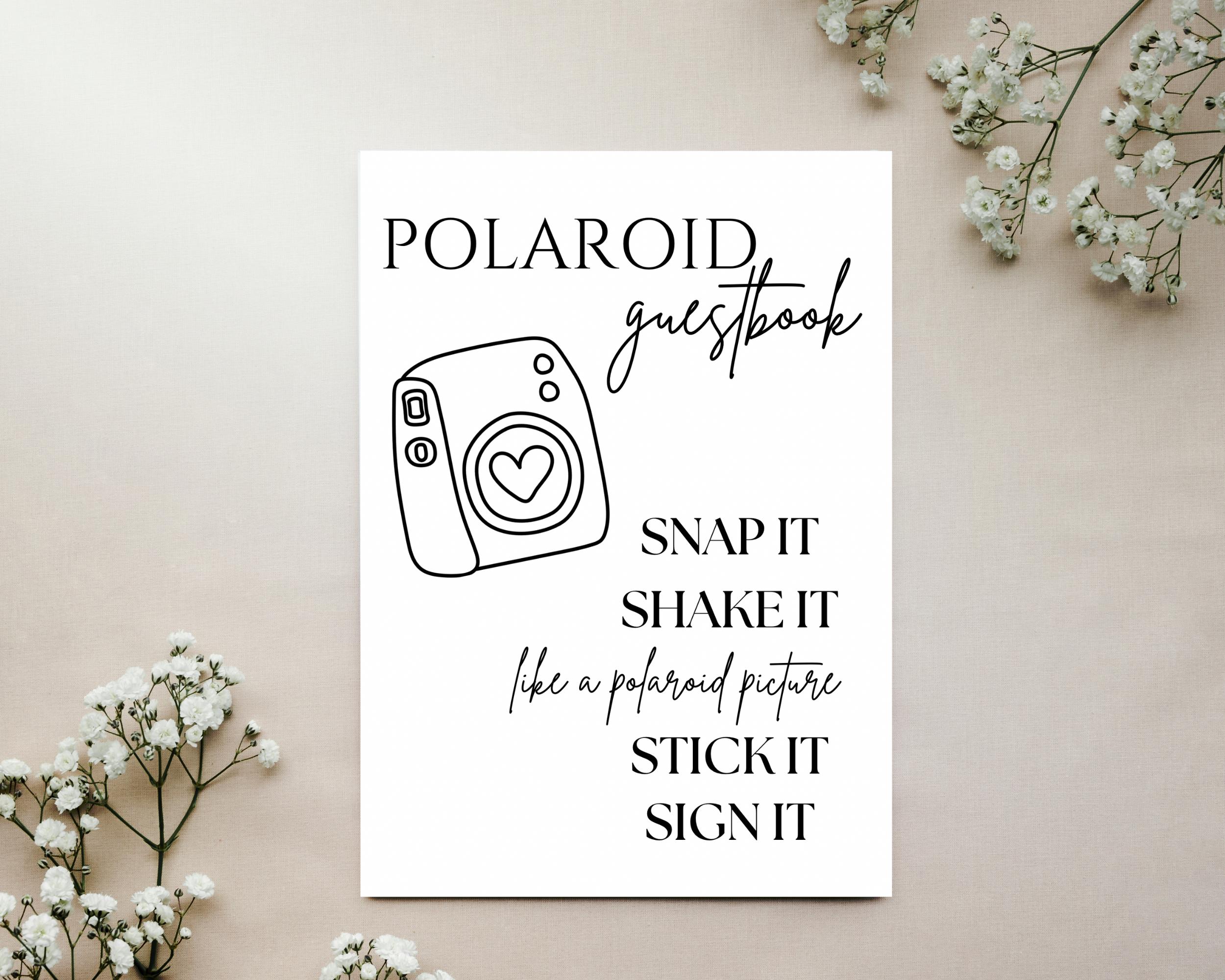 Printable Polaroid Guest Book Signage - Etsy