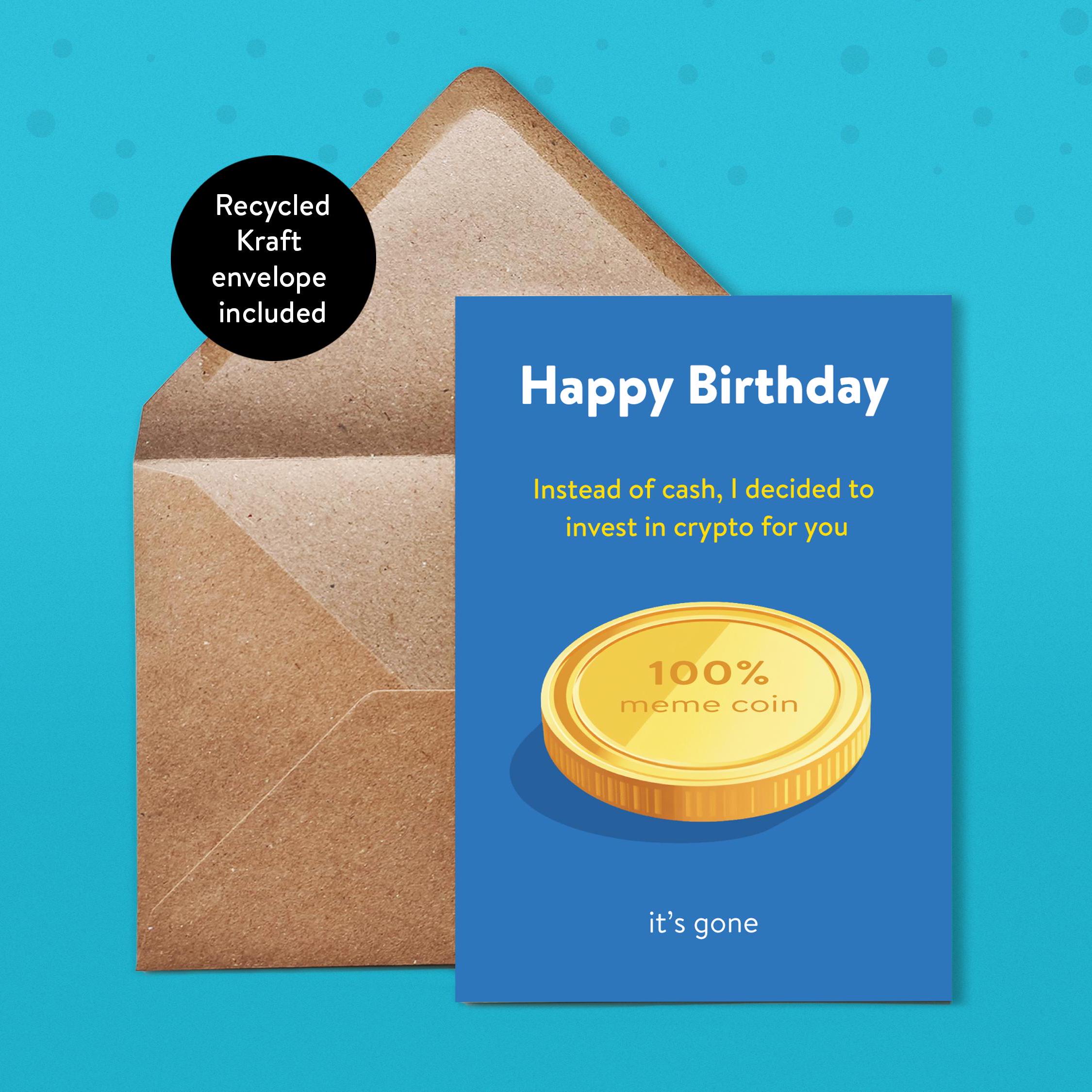 Funny Crypto Birthday Card: Meme Coin Investment. Personalisable Option  Available - Etsy UK