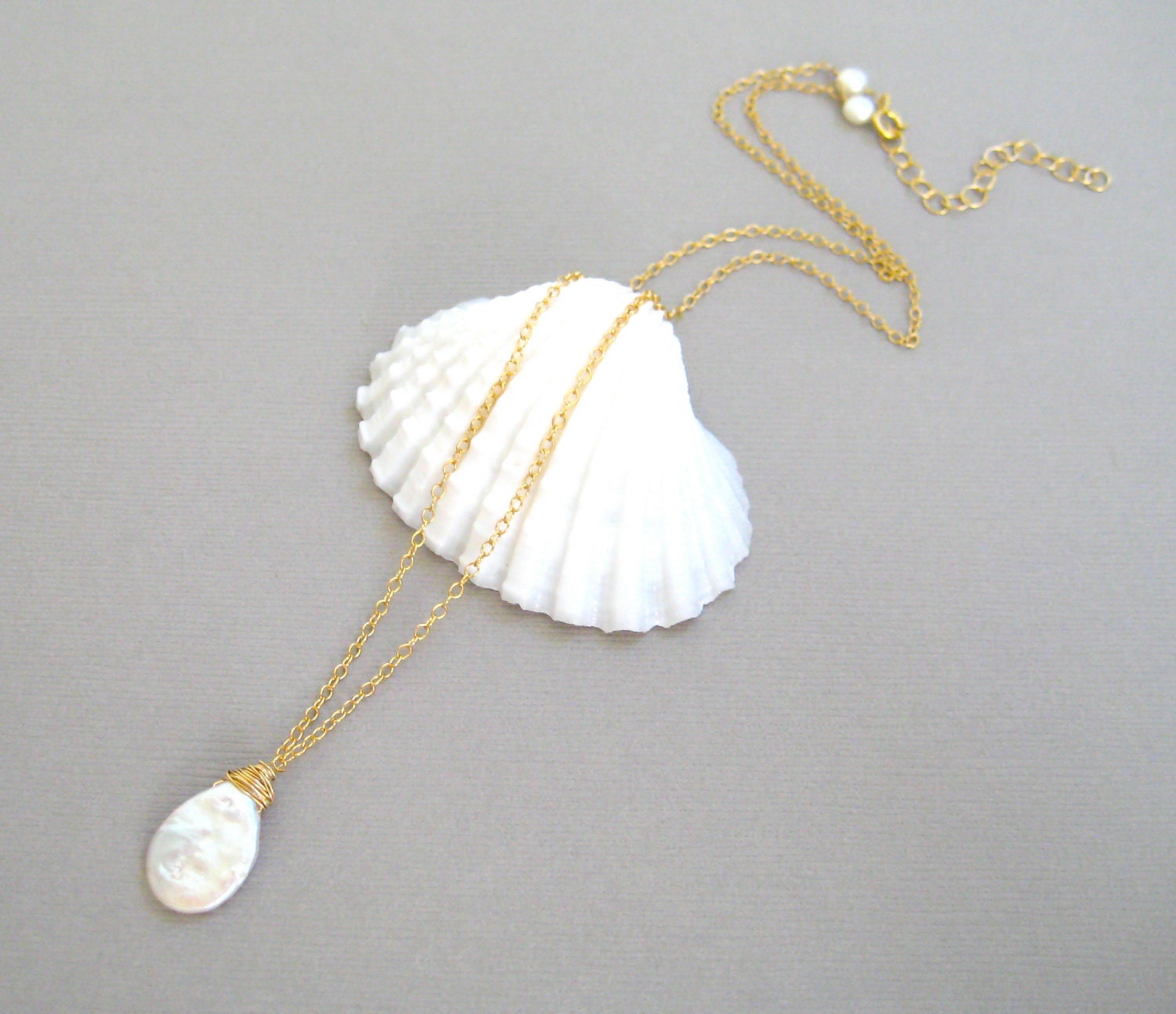 Pearl Necklace Freshwater Pearl Teardrop Gemstone 14k Gold | Etsy