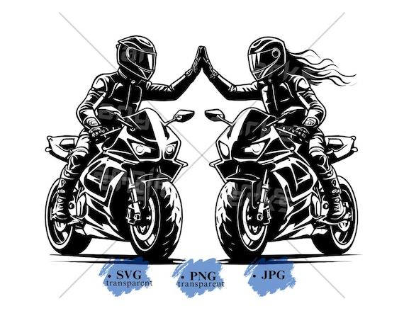 Biker Couple SVG Motocross PNG, Motorcycle Couple Png Image Biker Couple Clipart Sublimation Design Bike Couple Silhouette Motorbike Designs