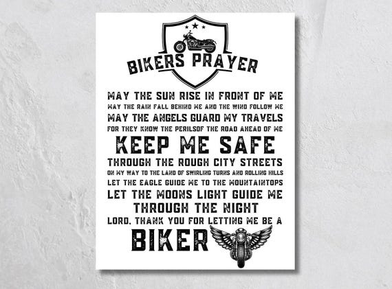 Biker's Prayer Svg, Motorcycle Png, Motorcycle SVG, Bike Rider Png, Bike Lover, Chopper, Motorbike, Biker Prayer Flyer Cricut File Svg & Png