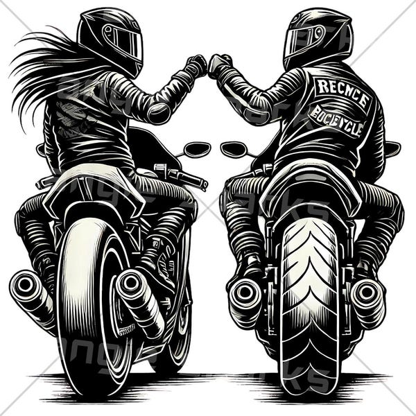 Biker Paar SVG Motocross PNG, Motorrad Paar Png Bild Biker Paar Clipart Sublimation Design Fahrrad Paar Silhouette Motorrad Designs