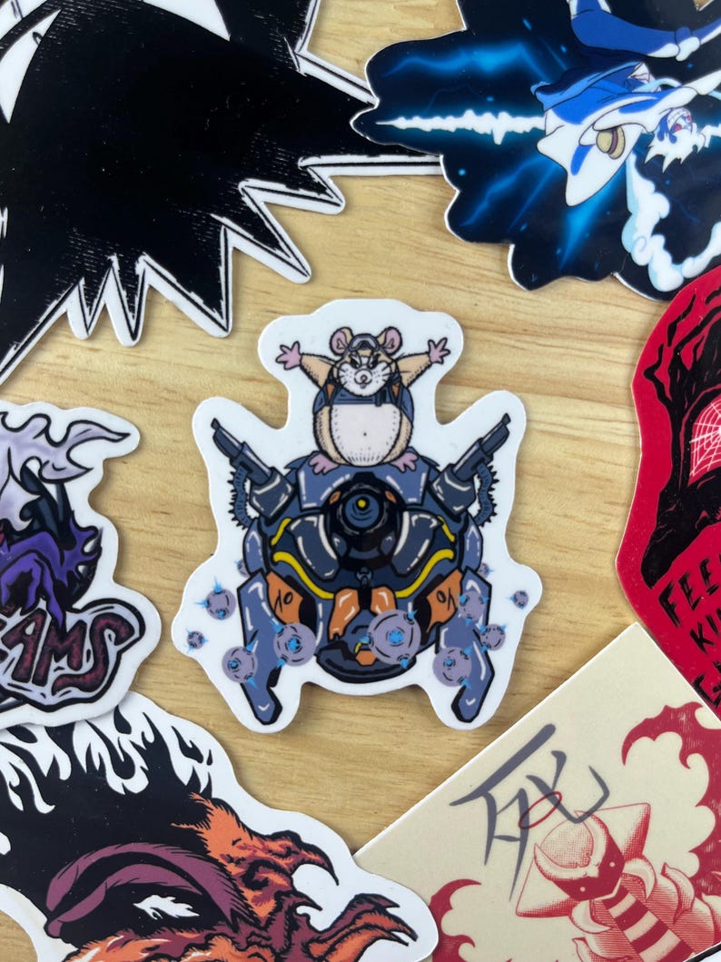 Hammond Sticker Wrecking Ball Hammond Sticker - Hand Drawn Overwatch 2 Inspired Art - 2 ...