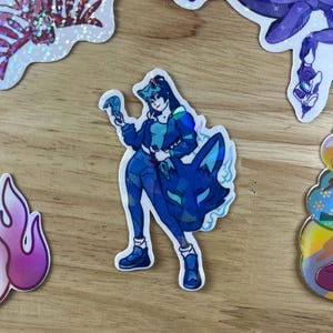 Kiriko Holographic Sticker - Hand Drawn Overwatch 2 Inspired Art - 1.6in x 2.8in - Water Resistant Laminated Vinyl