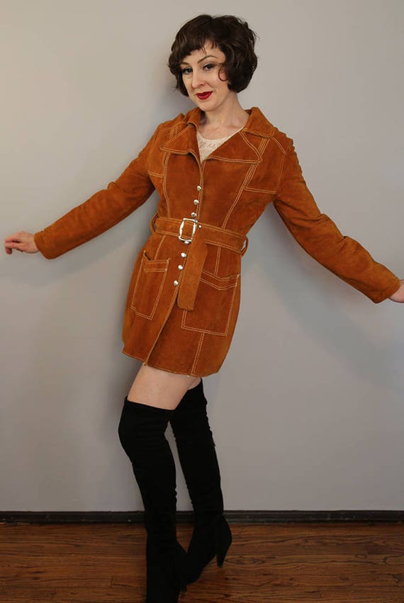 handmade VINTAGE SEVENTIES suede Mexican jacket