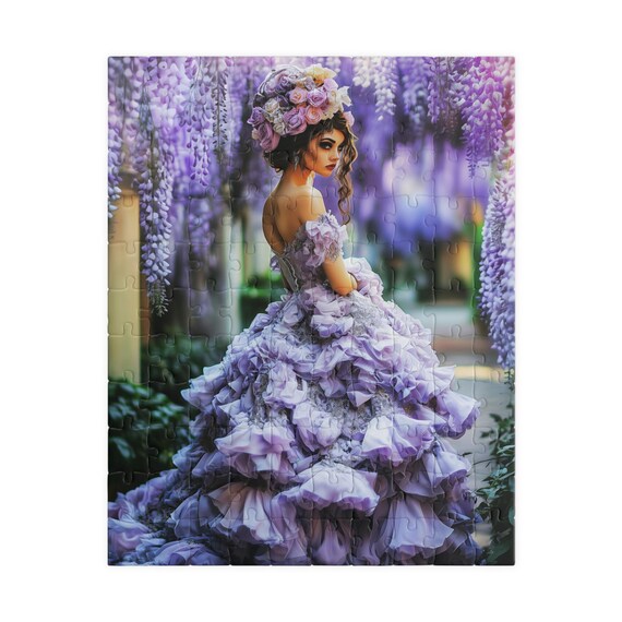 lady in purple dress puzzle Victorian Lady in Purple Dress Jigsaw Puzzle Tucocoo