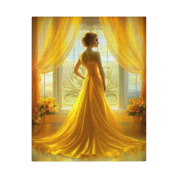Art Deco Woman Jigsaw Puzzle in Tin, Yellow Gown, Vintage Gift - Etsy