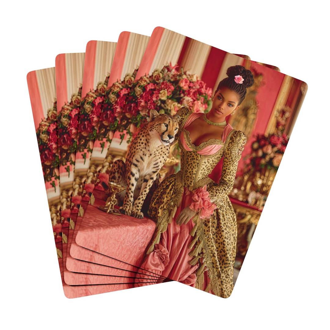 Lady Cheeta Classic Playing Cards - Chic Regency Era Black Woman With ...